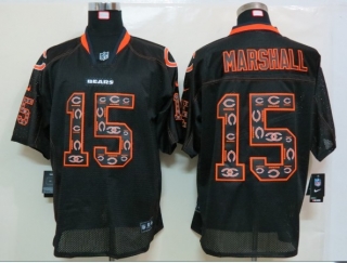 2014 New Nike Chicago Bears 15 Marshall Lights Out Black Elite Jerseys