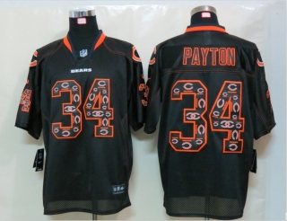 2014 New Nike Chicago Bears 34 Payton Lights Out Black Elite Jerseys