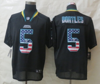 2014 New Nike Jacksonville Jaguars 5 Bortles USA Flag Fashion Black Elite Jerseys