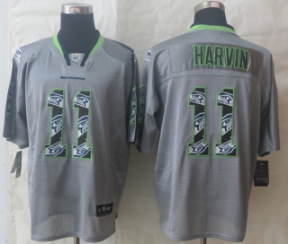 2014 New Nike Seattle Seahawks 11 Harvin Lights Out Grey Stitched Elite Jerseys