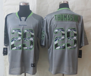 2014 New Nike Seattle Seahawks 29 Thomas III Lights Out Grey Stitched Elite Jerseys