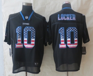 2014 New Nike Tennessee Titans 10 Locker USA Flag Fashion Black Elite Jerseys