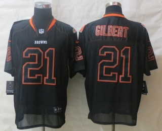 New Nike Cleveland Browns 21 Gilbert Lights Out Black Elite Jerseys
