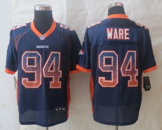 NEW Nike Denver Broncos 94 Ware Drift Fashion Blue Elite Jerseys