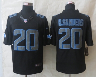 New Nike Detroit Lions 20 B.Sanders Impact Limited Black Jerseys