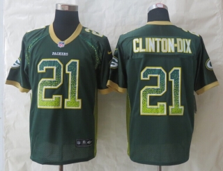 New Nike Green Bay Packers 21 Clinton-Dix Drift Fashion Green Elite Jerseys