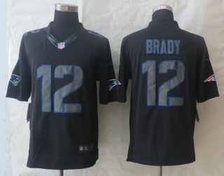 New Nike New England Patriots 12 Brady Impact Limited Black Jerseys