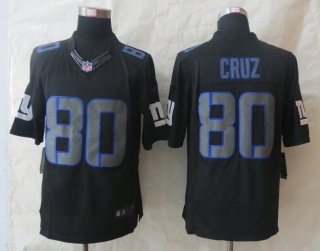 New Nike New York Giants 80 Cruz Impact Limited Black Jerseys