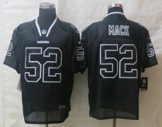 New Nike Okaland Raiders 52 Mack Lights Out Black Elite Jerseys