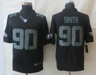 New Nike Philadelphia Eagles 90 Smith Impact Limited Black Jerseys