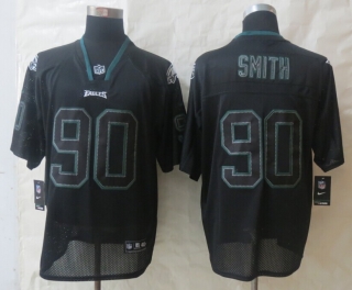 New Nike Philadelphia Eagles 90 Smith Lights Out Black Elite Jersey