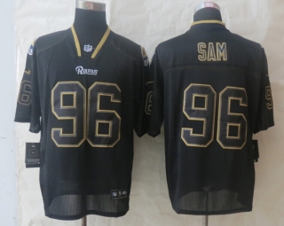 New Nike St.Louis Rams 96 Sam Lights Out Black Elite Jerseys