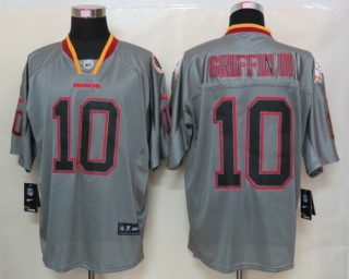 New Nike Washington Red Skins 10 Griffin III Lights Out Grey Elite Jersey