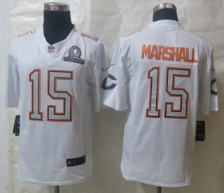 Nike Chicago Bears 15 Marshall Pro Bowl White Elite Jerseys