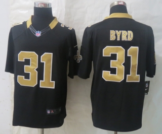 Nike New Orleans Saints 31 Byrd Black Limited Jerseys