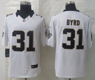 Nike New Orleans Saints 31 Byrd White Limited Jerseys