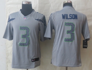 Nike Seattle Seahawks 3 Wilson Grey Limited Jerseys