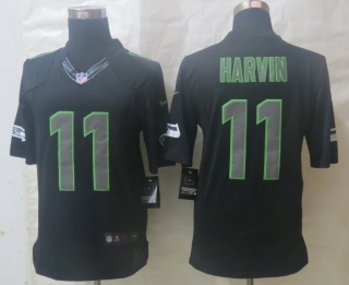 Nike Seattle Seahawks 11 Harvin Impact Limited Black Jerseys