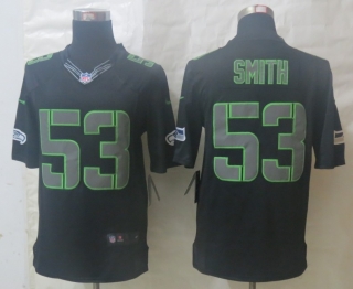Nike Seattle Seahawks 53 Smith Impact Limited Black Jerseys