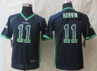 Youth 2014 New Nike Seattle Seahawks 11 Harvin Drift Fashion Blue Elite Jerseys