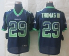 2013 New Nike Seattle Seahawks 29 Thomas III Drift Fashion Blue Elite Jerseys