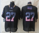 2014 New Nike Baltimore Ravens 27 Rice USA Flag Fashion Black Elite Jerseys