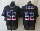 2014 New Nike Baltimore Ravens 52 R.Lewis USA Flag Fashion Black Elite Jerseys