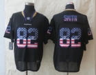 2014 New Nike Baltimore Ravens 82 Smith USA Flag Fashion Black Elite Jerseys