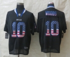 2014 New Nike Buffalo Bills 10 Woods USA Flag Fashion Black Elite Jerseys