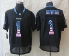 2014 New Nike Carolina Panthers 1 Newton USA Flag Fashion Black Elite Jerseys
