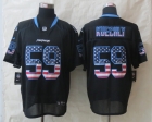 2014 New Nike Carolina Panthers 59 Kuechly USA Flag Fashion Black Elite Jerseys