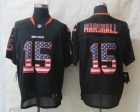 2014 New Nike Chicago Bears 15 Marshall USA Flag Fashion Black Elite Jerseys