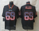 2014 New Nike Chicago Bears 69 Allen USA Flag Fashion Black Elite Jerseys