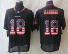 2014 New Nike Denver Broncos 18 Manning USA Flag Fashion Black Elite Jerseys