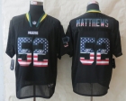 2014 New Nike Green Bay Packers 52 Matthews USA Flag Fashion Black Elite Jerseys