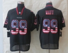2014 New Nike Houston Texans 99 Watt USA Flag Fashion Black Elite Jerseys