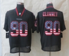 2014 New Nike Houston Texans 90 Clowney USA Flag Fashion Black Elite Jerseys