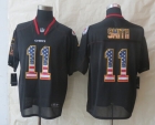 2014 New Nike Kansas City Chiefs 11 Smith USA Flag Fashion Black Elite Jerseys