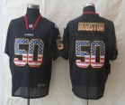 2014 New Nike Kansas City Chiefs 50 Houston USA Flag Fashion Black Elite Jerseys