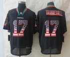 2014 New Nike Miami Dolphins 17 Tannehill USA Flag Fashion Black Elite Jerseys