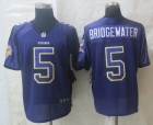 2014 NEW Nike Minnesota Vikings 5 Bridgewater Drift Fashion Purple Elite Jerseys