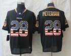 2014 New Nike Minnesota Vikings 28 Peterson USA Flag Fashion Black Elite Jerseys