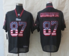 2014 New Nike New England Patriots 87 Gronkowski USA Flag Fashion Black Elite Jerseys