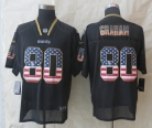 2014 New Nike New Orleans Saints 80 Graham USA Flag Fashion Black Elite Jerseys