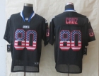 2014 New Nike New York Giants 80 Cruz USA Flag Fashion Black Elite Jerseys