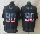 2014 New Nike Philadelphia Eagles 90 Smith USA Flag Fashion Black Elite Jerseys