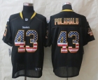 2014 New Nike Pittsburgh Steelers 43 Polamalu USA Flag Fashion Black Elite Jerseys