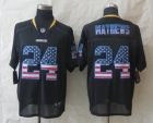 2014 New Nike San Diego Charger 24 Mathews USA Flag Fashion Black Elite Jerseys
