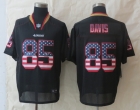 2014 New Nike San Francisco 49ers 85 Davis USA Flag Fashion Black Elite Jerseys