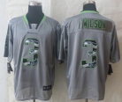 2014 New Nike Seattle Seahawks 3 Wilson Lights Out Grey Stitched Elite Jerseys